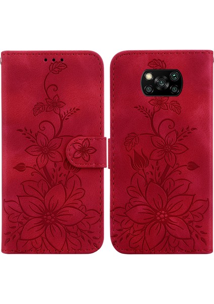 Xiaomi Poco X3/x3 Pro/x3 Nfc Için Kılıf Kabartmalı Lily Premium Pu Deri Cüzdan Stili Kart Tutuculu ve Standlı Çevirmeli Telefon Kılıfı (Yurt Dışından) indirimleri