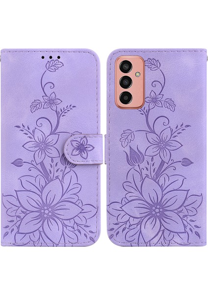 Samsung Galaxy M13 4g Için Kılıf Kabartmalı Lily Premium Pu Deri Cüzdan Stili Kart Tutuculu ve Standlı Çevirmeli Telefon Kılıfı (Yurt Dışından) indirimleri