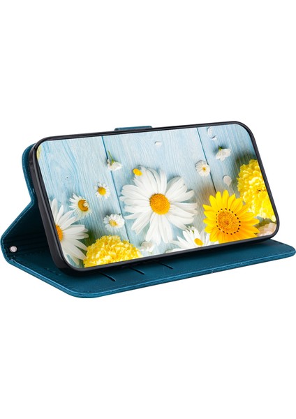Samsung Galaxy S22 Plus Için Kılıf Kabartmalı Lily Premium Pu Deri Cüzdan Stili Kart Tutuculu ve Standlı Çevirmeli Telefon Kılıfı (Yurt Dışından)