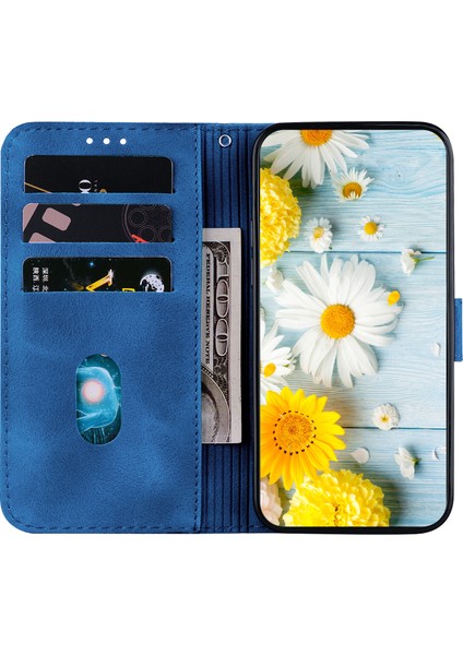 Samsung Galaxy S22 Plus Için Kılıf Kabartmalı Lily Premium Pu Deri Cüzdan Stili Kart Tutuculu ve Standlı Çevirmeli Telefon Kılıfı (Yurt Dışından)