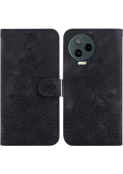 Infinix Note 12 Pro 4g Için Kılıf Kabartmalı Lily Premium Pu Deri Cüzdan Stili Kart Tutuculu ve Standlı Çevirmeli Telefon Kılıfı (Yurt Dışından)