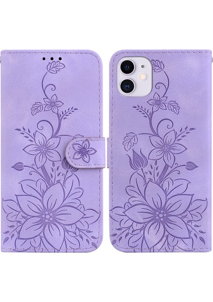iPhone 11 Için Kılıf Kabartmalı Lily Premium Pu Deri Cüzdan Stili Kart Tutuculu ve Standlı Çevirmeli Telefon Kılıfı (Yurt Dışından) indirimleri