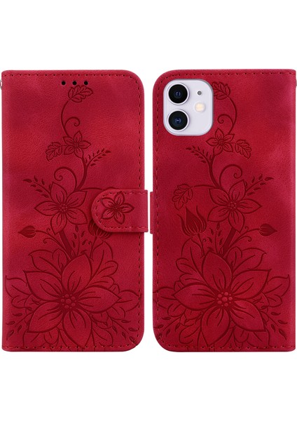 iPhone 11 Için Kılıf Kabartmalı Lily Premium Pu Deri Cüzdan Stili Kart Tutuculu ve Standlı Çevirmeli Telefon Kılıfı (Yurt Dışından) indirimleri