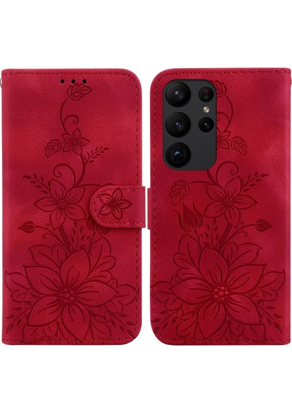 Samsung Galaxy S23 Ultra Için Kılıf Kabartmalı Lily Premium Pu Deri Cüzdan Stili Kart Tutuculu ve Standlı Çevirmeli Telefon Kılıfı (Yurt Dışından) indirimleri