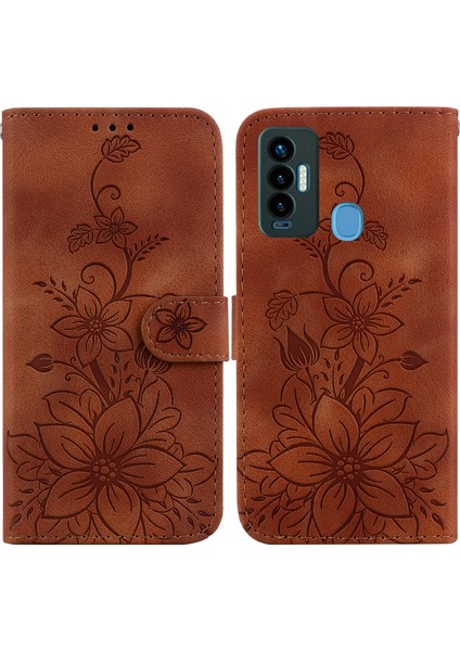 Tecno Camon 18I Için Kılıf Kabartmalı Lily Premium Pu Deri Cüzdan Stili Kart Tutuculu ve Standlı Çevirmeli Telefon Kılıfı (Yurt Dışından) indirimleri