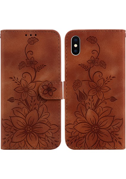 iPhone Xs Max Için Kılıf Kabartmalı Lily Premium Pu Deri Cüzdan Stili Kart Tutuculu ve Standlı Çevirmeli Telefon Kılıfı (Yurt Dışından) indirimleri