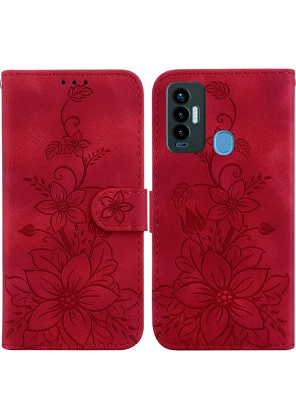 Tecno Camon 18I Için Kılıf Kabartmalı Lily Premium Pu Deri Cüzdan Stili Kart Tutuculu ve Standlı Çevirmeli Telefon Kılıfı (Yurt Dışından) indirimleri