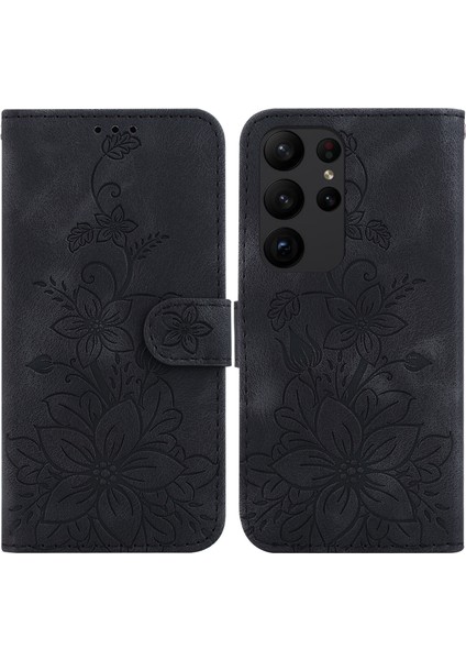 Samsung Galaxy S23 Ultra Için Kılıf Kabartmalı Lily Premium Pu Deri Cüzdan Stili Kart Tutuculu ve Standlı Çevirmeli Telefon Kılıfı (Yurt Dışından) indirimleri