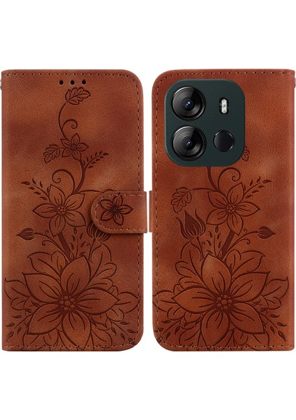 Tecno Spark Go 2023 Için Kılıf Kabartmalı Lily Premium Pu Deri Cüzdan Stili Kart Tutuculu ve Standlı Çevirmeli Telefon Kılıfı (Yurt Dışından) indirimleri