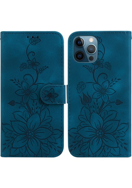 iPhone 12 Pro Max Için Kılıf Kabartmalı Lily Premium Pu Deri Cüzdan Stili Kart Tutuculu ve Standlı Çevirmeli Telefon Kılıfı (Yurt Dışından) indirimleri