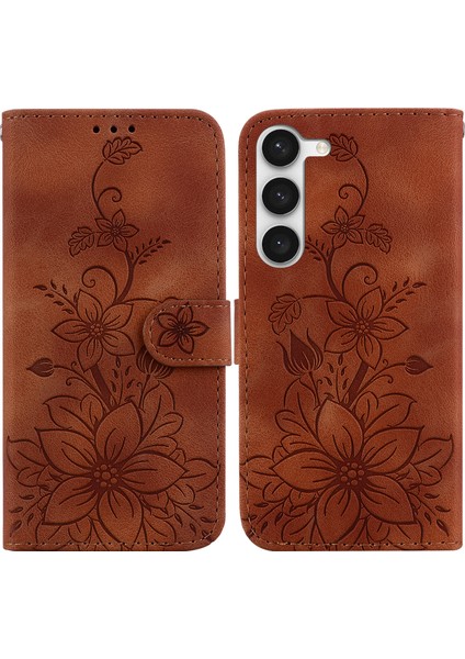 Samsung Galaxy S23 Için Kılıf Kabartmalı Lily Premium Pu Deri Cüzdan Stili Kart Tutuculu ve Standlı Çevirmeli Telefon Kılıfı (Yurt Dışından) indirimleri