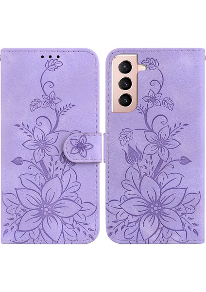 Samsung Galaxy S22 Için Kılıf Kabartmalı Lily Premium Pu Deri Cüzdan Stili Kart Tutuculu ve Standlı Çevirmeli Telefon Kılıfı (Yurt Dışından) indirimleri