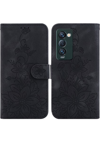 Tecno Camon 18 Premier Için Kılıf Kabartmalı Lily Premium Pu Deri Cüzdan Stili Kart Tutuculu ve Standlı Çevirmeli Telefon Kılıfı (Yurt Dışından) indirimleri