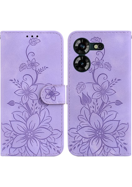 Tecno Pova 5 Için Kılıf Kabartmalı Lily Premium Pu Deri Cüzdan Stili Kart Tutuculu ve Standlı Çevirmeli Telefon Kılıfı (Yurt Dışından) indirimleri