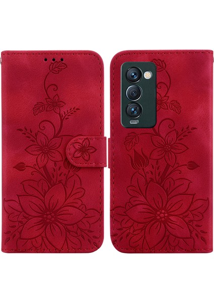 Tecno Camon 18 Premier Için Kılıf Kabartmalı Lily Premium Pu Deri Cüzdan Stili Kart Tutuculu ve Standlı Çevirmeli Telefon Kılıfı (Yurt Dışından) indirimleri