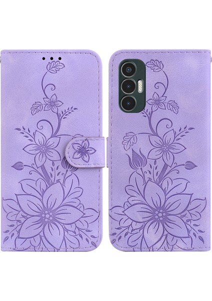 Tecno Pova 3 Için Kılıf Kabartmalı Lily Premium Pu Deri Cüzdan Stili Kart Tutuculu ve Standlı Çevirmeli Telefon Kılıfı (Yurt Dışından) indirimleri