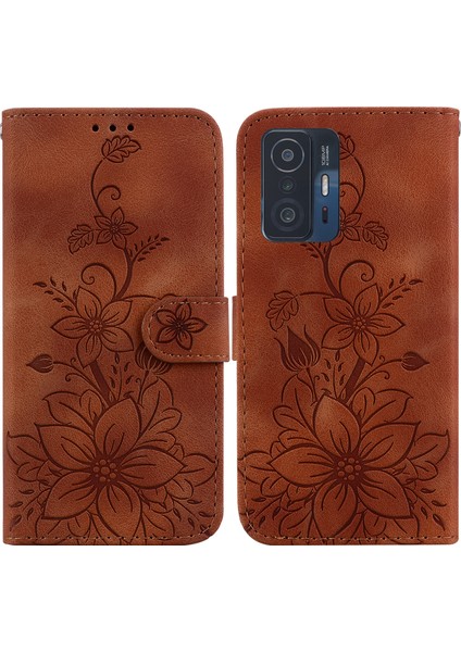 Xiaomi 11T/11T Pro Için Kılıf Kabartmalı Lily Premium Pu Deri Cüzdan Stili Kart Tutuculu ve Standlı Çevirmeli Telefon Kılıfı (Yurt Dışından) indirimleri