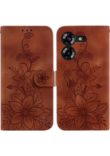 Tecno Pova 5 Için Kılıf Kabartmalı Lily Premium Pu Deri Cüzdan Stili Kart Tutuculu ve Standlı Çevirmeli Telefon Kılıfı (Yurt Dışından) indirimleri