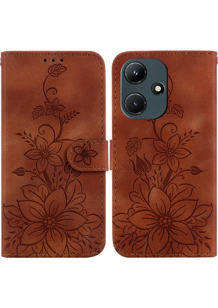 Infinix Hot 30I Için Kılıf Kabartmalı Lily Premium Pu Deri Cüzdan Stili Kart Tutuculu ve Standlı Çevirmeli Telefon Kılıfı (Yurt Dışından) indirimleri