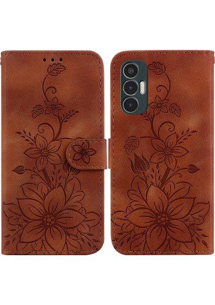 Tecno Pova 3 Için Kılıf Kabartmalı Lily Premium Pu Deri Cüzdan Stili Kart Tutuculu ve Standlı Çevirmeli Telefon Kılıfı (Yurt Dışından) indirimleri