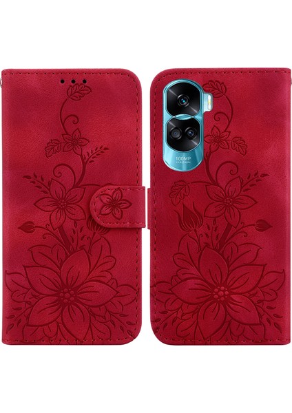 Honor 90 Lite Için Kılıf Kabartmalı Lily Premium Pu Deri Cüzdan Stili Kart Tutuculu ve Standlı Çevirmeli Telefon Kılıfı (Yurt Dışından) indirimleri