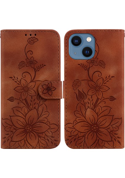 iPhone 15 Plus Için Kılıf Kabartmalı Lily Premium Pu Deri Cüzdan Stili Kart Tutuculu ve Standlı Çevirmeli Telefon Kılıfı (Yurt Dışından) indirimleri