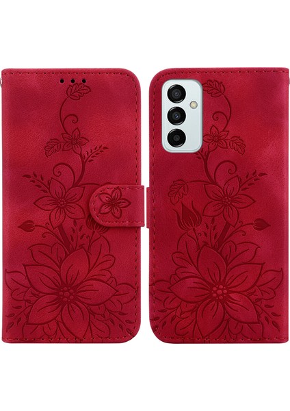 Samsung Galaxy M23/F23 Için Kılıf Kabartmalı Lily Premium Pu Deri Cüzdan Stili Kart Tutuculu ve Standlı Çevirmeli Telefon Kılıfı (Yurt Dışından) indirimleri
