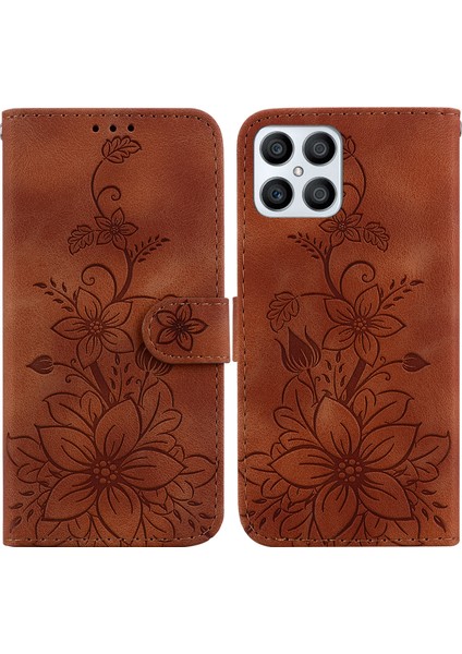 Honor X8 4g Için Kılıf Kabartmalı Lily Premium Pu Deri Cüzdan Stili Kart Tutuculu ve Standlı Çevirmeli Telefon Kılıfı (Yurt Dışından) indirimleri