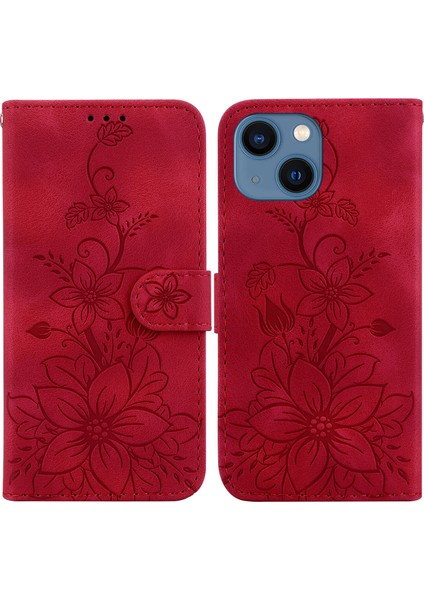 iPhone 15 Plus Için Kılıf Kabartmalı Lily Premium Pu Deri Cüzdan Stili Kart Tutuculu ve Standlı Çevirmeli Telefon Kılıfı (Yurt Dışından) indirimleri