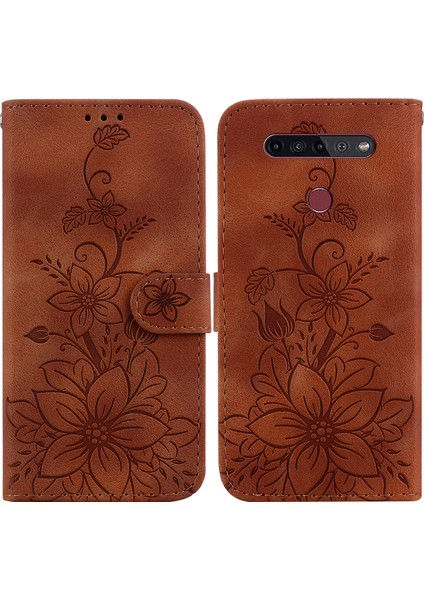 Lg K41S/K51S Için Kılıf Kabartmalı Lily Premium Pu Deri Cüzdan Stili Kart Tutuculu ve Standlı Çevirmeli Telefon Kılıfı (Yurt Dışından) indirimleri