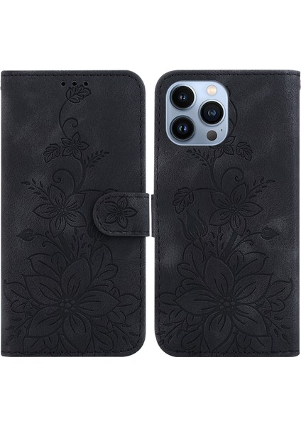 iPhone 15 Pro Max Için Kılıf Kabartmalı Lily Premium Pu Deri Cüzdan Stili Kart Tutuculu ve Standlı Çevirmeli Telefon Kılıfı (Yurt Dışından) indirimleri