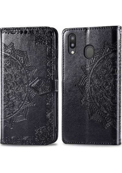 Samsung M20 Zarif Desen Iş Çevirme Deri Telefon Kılıfı (Yurt Dışından)