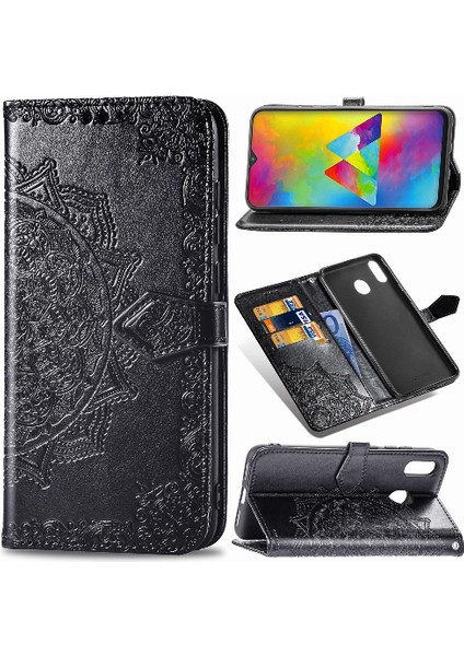 Samsung M20 Zarif Desen Iş Çevirme Deri Telefon Kılıfı (Yurt Dışından) fiyatları