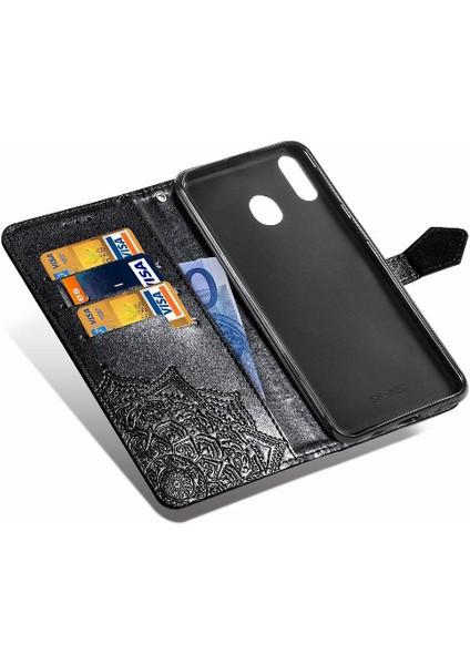 Samsung M20 Zarif Desen Iş Çevirme Deri Telefon Kılıfı (Yurt Dışından) modelleri