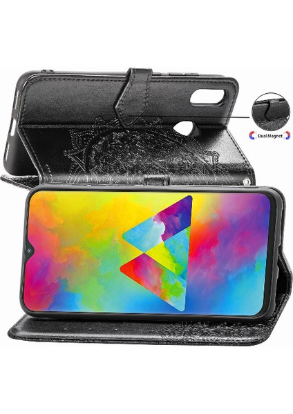 Samsung M20 Zarif Desen Iş Çevirme Deri Telefon Kılıfı (Yurt Dışından) indirimleri