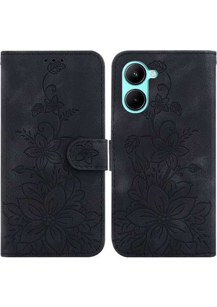 Realme C33 Için Kılıf Kabartmalı Lily Premium Pu Deri Cüzdan Stili Kart Tutuculu ve Standlı Çevirmeli Telefon Kılıfı (Yurt Dışından) indirimleri