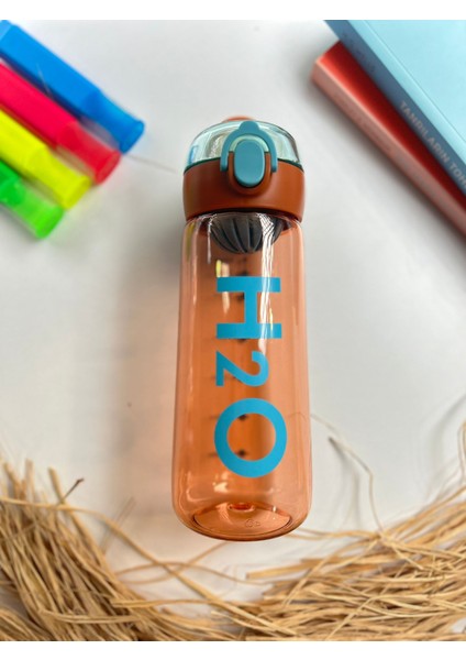 H20 Pipetli Renkli Detox Polikarbon Spor Matara Çocuk Genç Suluk Su Şişesi Suluk Su Şişesi 660 ml