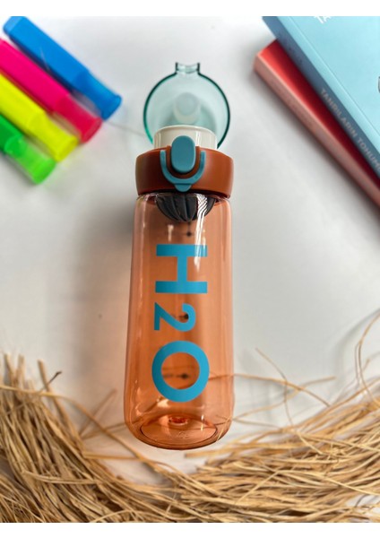 H20 Pipetli Renkli Detox Polikarbon Spor Matara Çocuk Genç Suluk Su Şişesi Suluk Su Şişesi 660 ml
