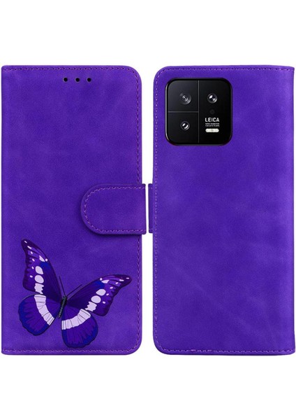 Xiaomi 13 5g Renk Baskılı Cüzdan Flip Folio Kart Yuvaları Telefon Kılıfı (Yurt Dışından)