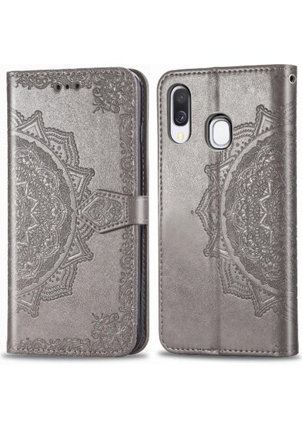 Samsung A40 Flip Zarif Desen Iş Deri Telefon Kılıfı (Yurt Dışından) fiyatları