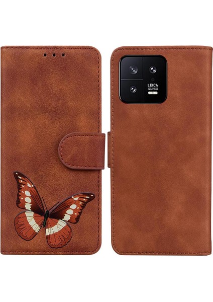 Xiaomi 13 5g Renk Baskılı Cüzdan Flip Folio Kart Yuvaları Telefon Kılıfı (Yurt Dışından)