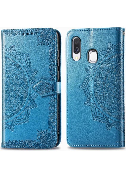 Samsung A40 Flip Zarif Desen Iş Deri Telefon Kılıfı (Yurt Dışından) fiyatları