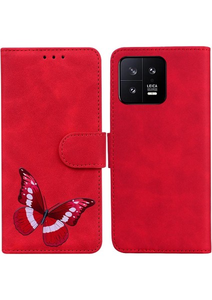 Xiaomi 13 5g Renk Baskılı Cüzdan Flip Folio Kart Yuvaları Telefon Kılıfı (Yurt Dışından)