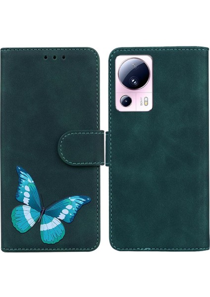 Xiaomi 13 Lite Flip Folio Cüzdan Kart Yuvaları Renk Baskılı Telefon Kılıfı (Yurt Dışından)