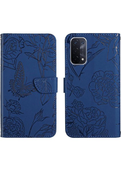 Oppo A54 5g Darbeye Deri Anti-Damla Koruma Çiçekler Için Telefon Kılıfı (Yurt Dışından)