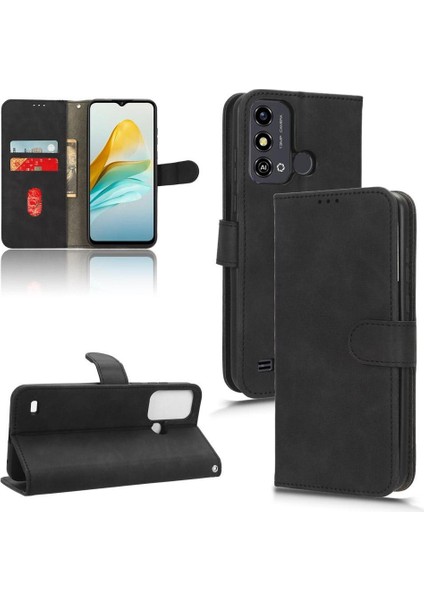 Zte A53 5g Koruyucu Deri Kart ile Folio Flip Case Telefon Kılıfı (Yurt Dışından)