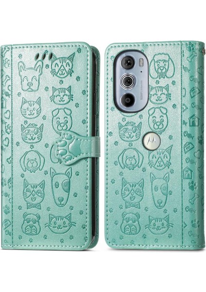 Moto Kenar 30 Pro Flip Için Darbeye Karikatür Hayvanlar Kısa Telefon Kılıfı (Yurt Dışından)