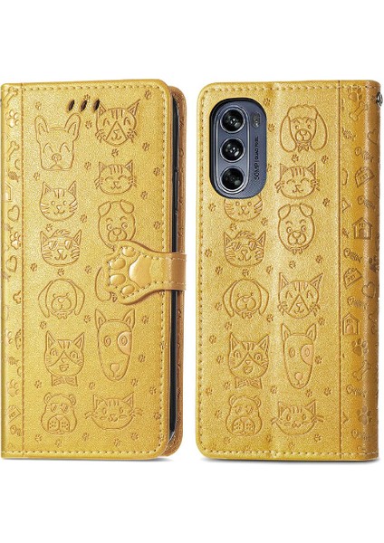 Moto G62 Flip Için Darbeye Karikatür Hayvanlar Kısa Kayış Telefon Kılıfı (Yurt Dışından) fırsatları