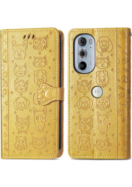 Moto Kenar 30 Pro Flip Için Darbeye Karikatür Hayvanlar Kısa Telefon Kılıfı (Yurt Dışından)