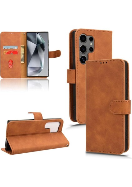 Samsung Galaxy S24 Ultra Deri Folio Flip Case Koruyucu Telefon Kılıfı (Yurt Dışından)